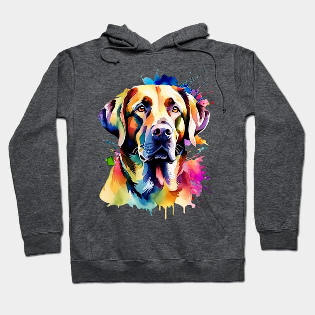 Labrador Retriever Watercolor Drip Hoodie by Angel King Design